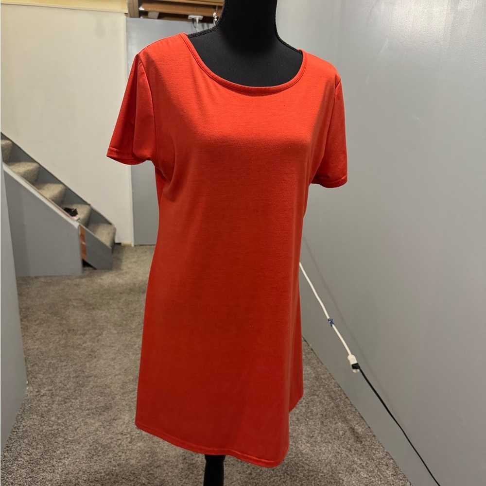 Dark Orange Cotton Dress - Large